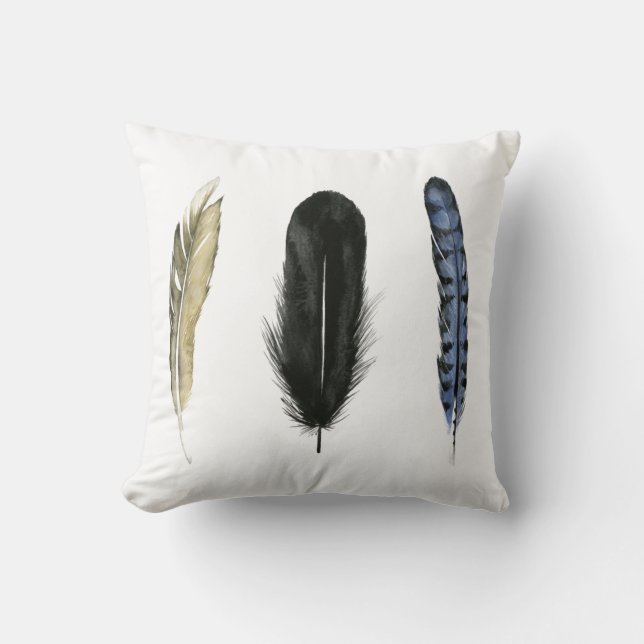 Soft Feathers I Throw Pillow (Front)