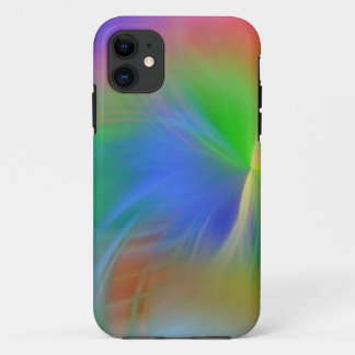 soft feathery rainbow colors iPhone 11 case