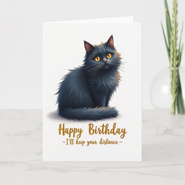Soft Feline Birthday Card (Front)