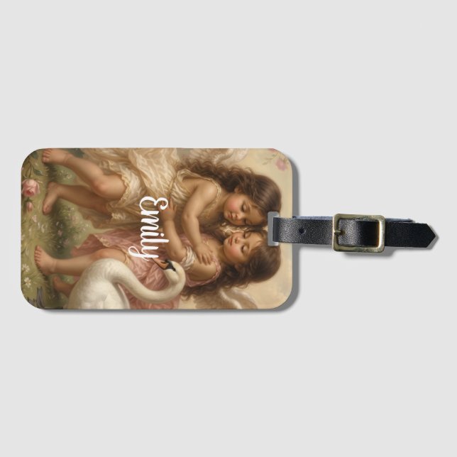 soft feminine angel cherub  luggage tag (Front Horizontal)