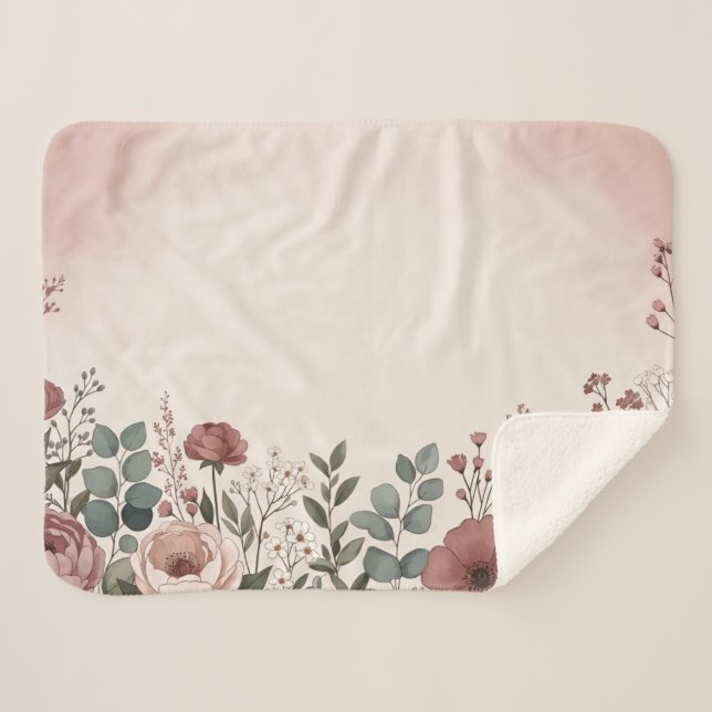 Soft Feminine Botanical Blanket (Front (Horizontal))