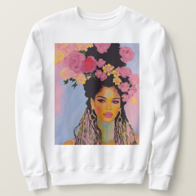 Soft Feminine Flower Sweatshirt (Design Front)