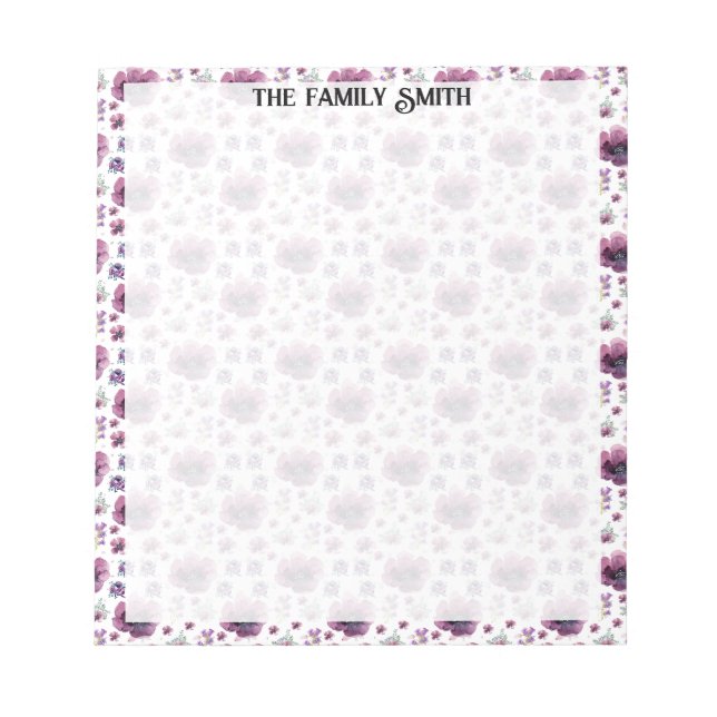 Soft Feminine Lavender Inspired Art Notepad (Front)