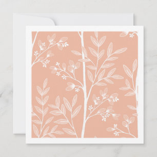 Soft Feminine Peach Floral Stripe Art Card
