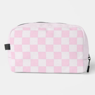 Soft Feminine Pink Checkered Girly Toiletry Bag
