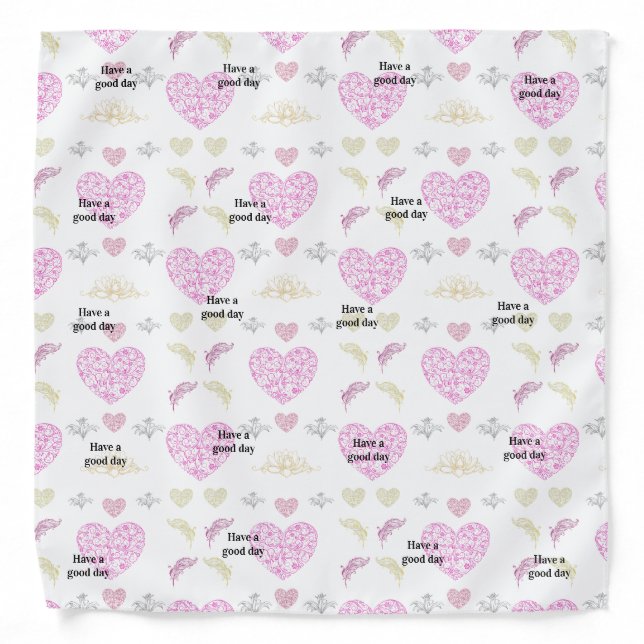 Soft Feminine Repeating Background Bandana (Front)