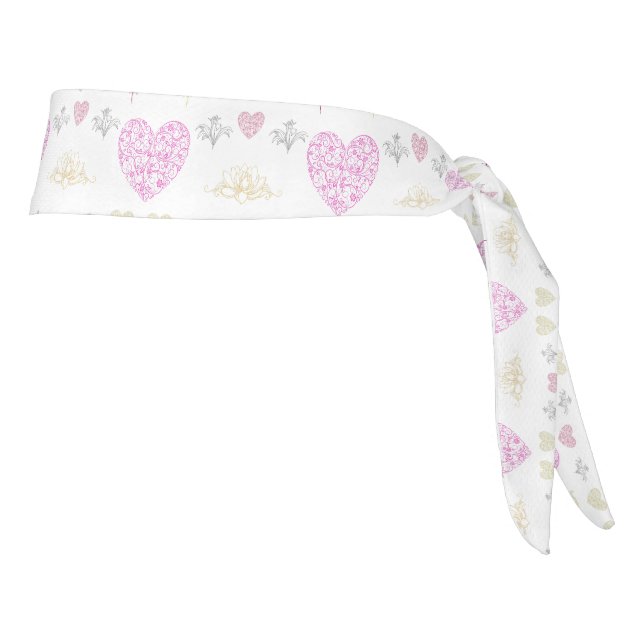 Soft Feminine Repeating Background Tie Headband (Rotate 90)