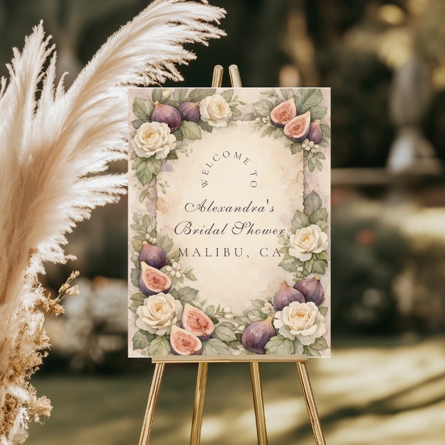 Soft Fig Botanical Bridal Shower Foam Board (Creator Uploaded)