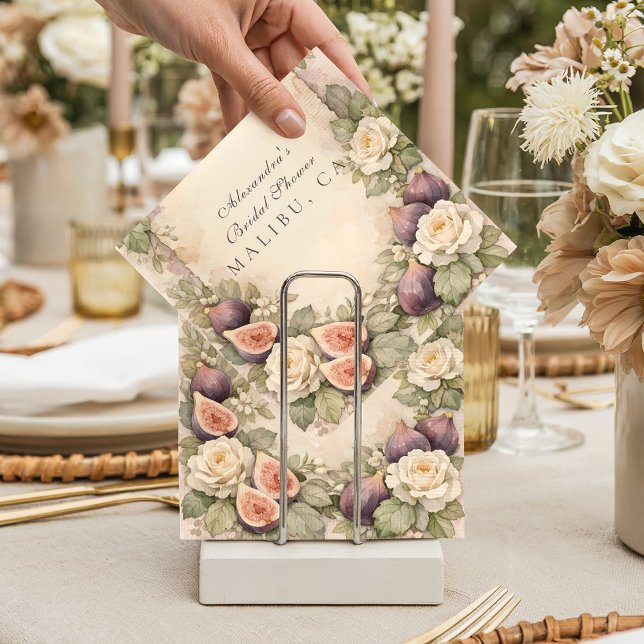 Soft Fig Botanical Bridal Shower Napkins (Creator Uploaded)