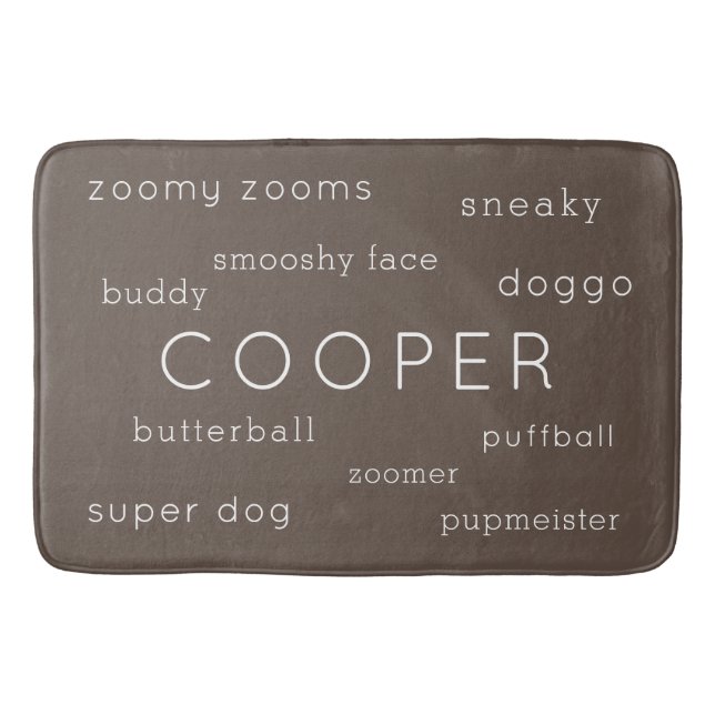 Soft Flat Dog Mat Personalized Name + Nickname (Front)