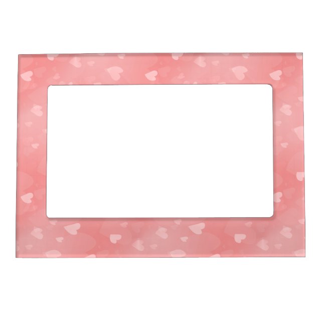 Soft Floating Pink Hearts Custom Magnetic Frame (Front)