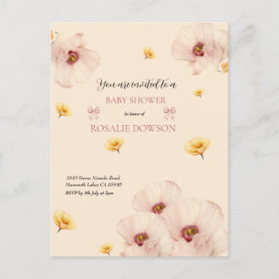 Soft Floral Baby Announcement Postcard
