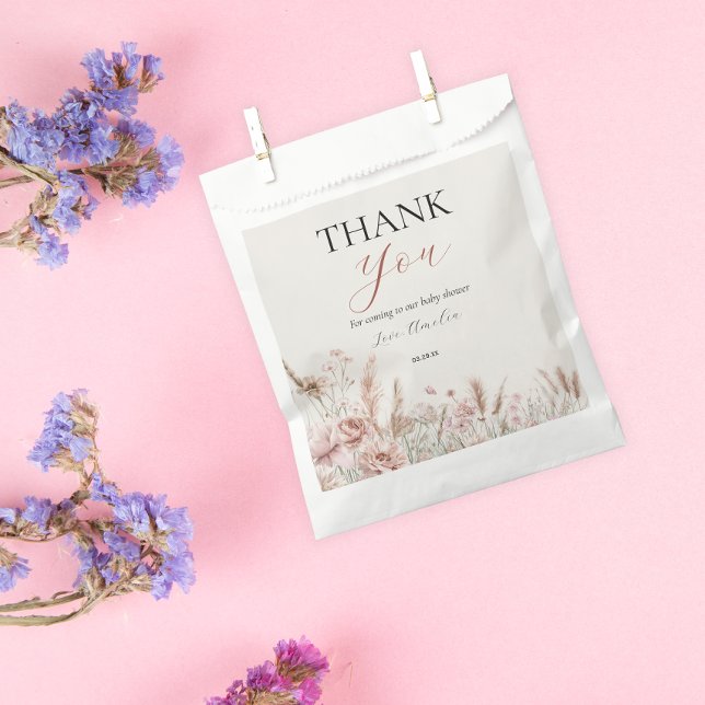 Soft Floral Baby in Bloom Baby Shower Favor Bag (Creator Uploaded)