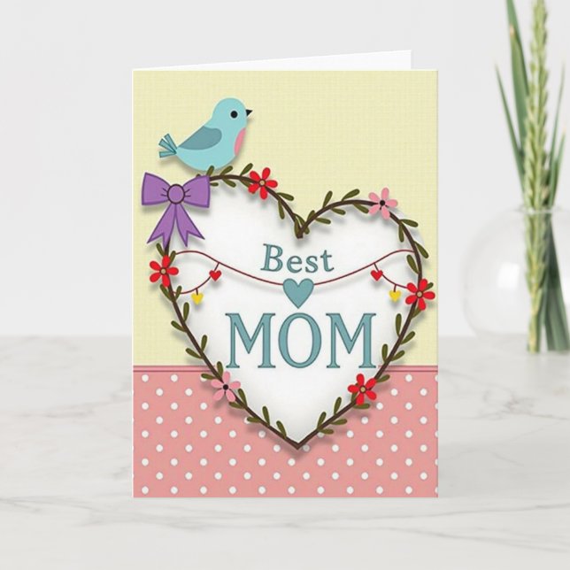 Soft Floral Best Mom Card (Front)