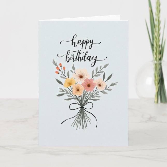 Soft Floral Birthday Card (Front)