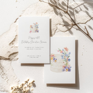 Soft Floral Cake Birthday Card