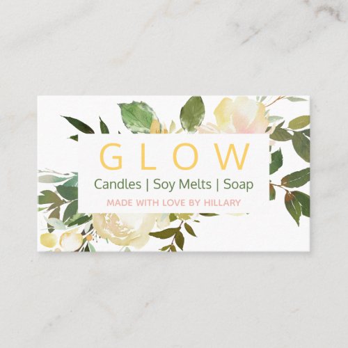 Soft Floral Candle Soy Melt Soap And DIY Craft Business Card