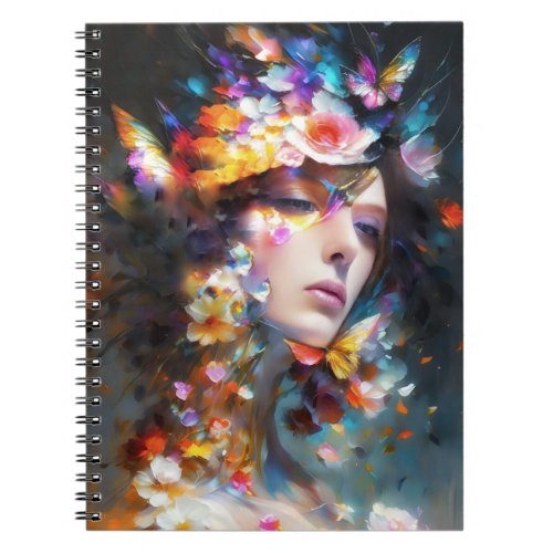 Soft Floral Contemplative Beauty  Notebook