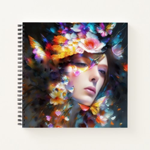 Soft Floral Contemplative Beauty  Notebook