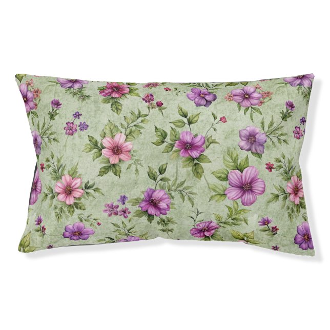 Soft Floral Dog Bed – Small Pet Comfort (Front)
