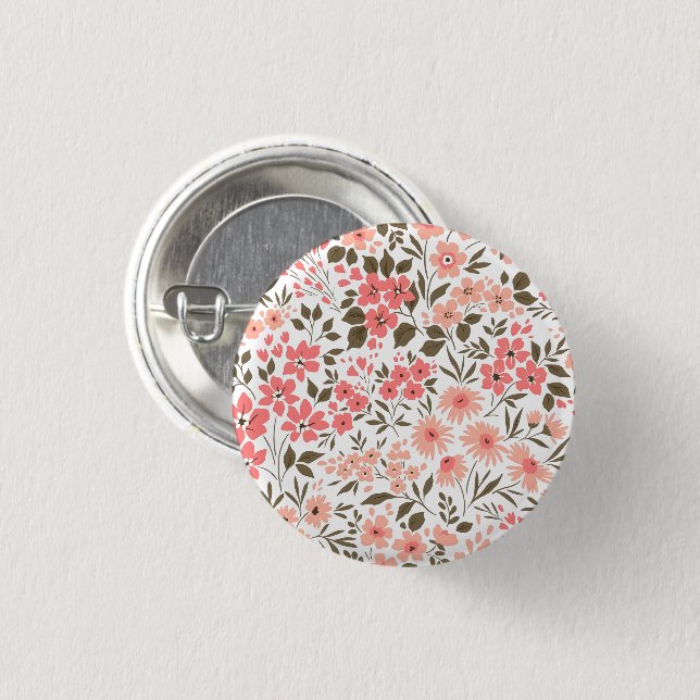 Soft Floral Dreams Button (Front & Back)