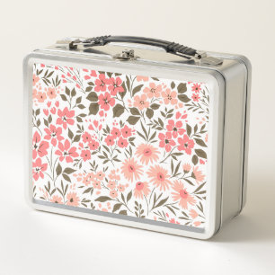Soft Floral Dreams Metal Lunch Box