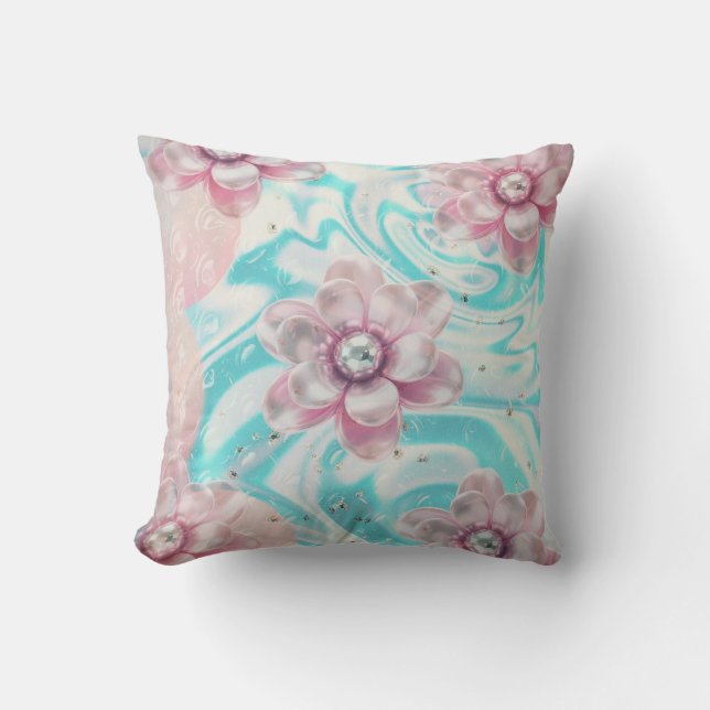 Soft floral Dreams  Throw Pillow (Front)