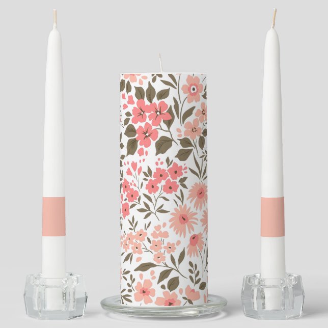 Soft Floral Dreams Unity Candle Set (Front)