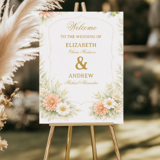 Soft Floral Elegant Event Foam Board