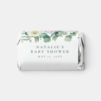 Soft Floral Eucalyptus Baby Shower Candies Hershey's Miniatures