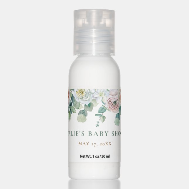 Soft Floral Eucalyptus Baby Shower Hand Lotion (Front)