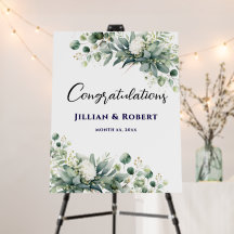 Soft Floral Greenery Congratulations Wedding