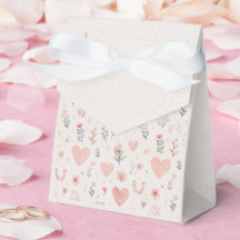 Soft Floral Hearts Favor Box