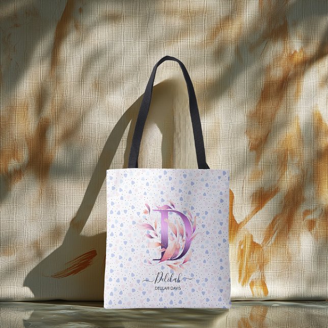 Soft Floral Initial D Tote Bag & Pastel Abstract (Creator Uploaded)