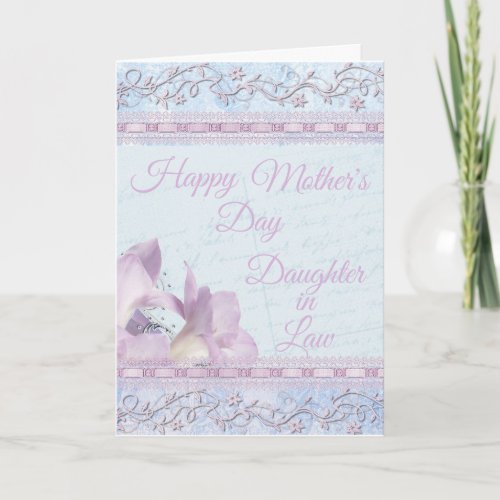 Soft Floral Lily Daughter_in_Law Mothers Day Card