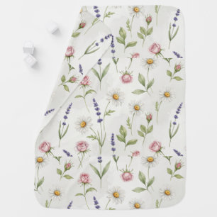 Soft Floral Meadow Baby Blanket