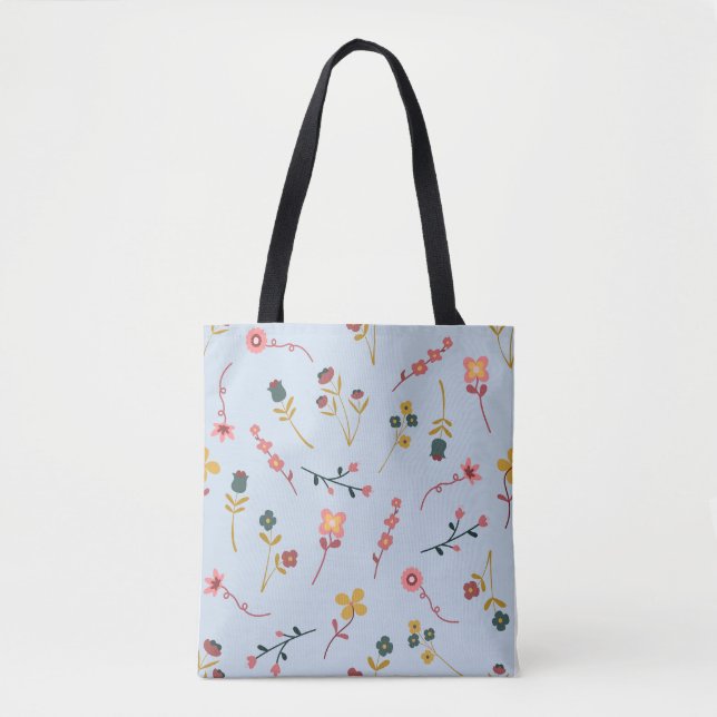 Soft Floral Meadow Pattern Jumbo Tote Bag (Front)