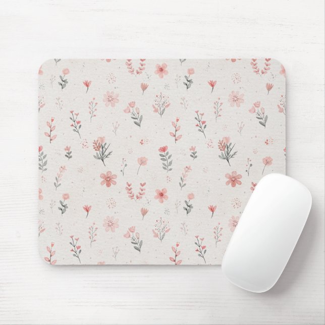 Soft Floral Mouse Pad (With Mouse)