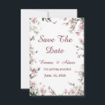 Soft Floral Pastel Cherry Blossom Save The Date<br><div class="desc">This elegant,  classic soft floral save the date card features delicate cherry blossom details in a romantic pastel pink palette. Fully customizable and perfect for announcing your wedding date in style. Click on edit to make it yours!</div>