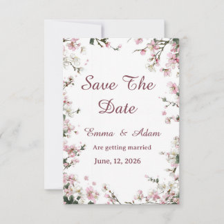 Soft Floral Pastel Cherry Blossom Save The Date 