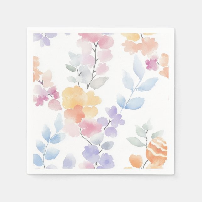 Soft floral pastels napkins (Front)