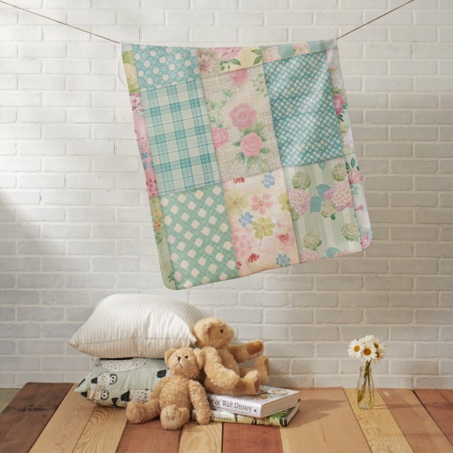 Soft Floral Patchwork Blanket (In Situ)