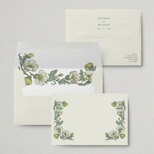 Soft Floral pretty Wedding art nouveau Envelope
