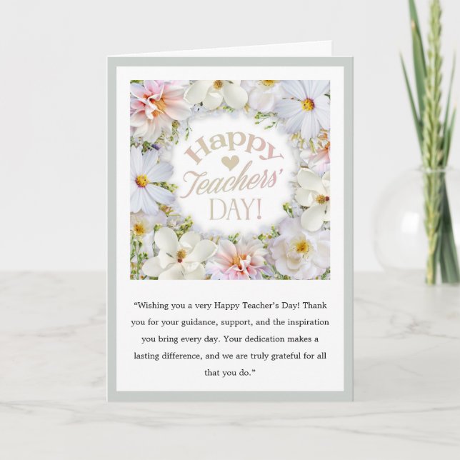 Soft Floral Teacher’s Day Card (Front)