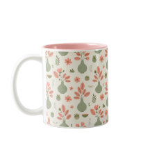 Soft Floral Vase Pattern — Blush Pink Accent