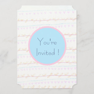 Soft Floral Vine Stripe Ticket cards