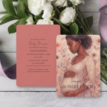 Soft Floral Watercolor Black Baby Shower
