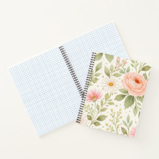 Soft Floral Watercolor Pattern   Notebook