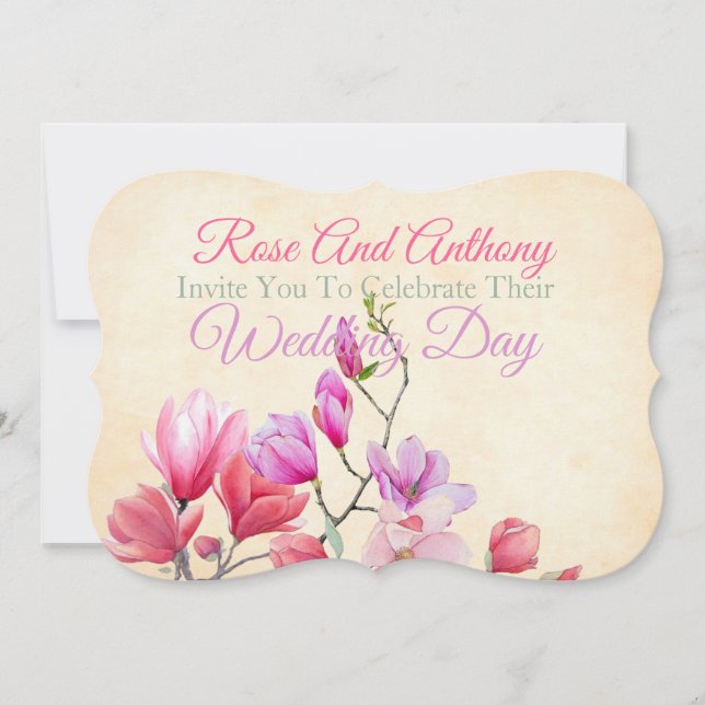 Soft Floral Wedding Invitation (Front)