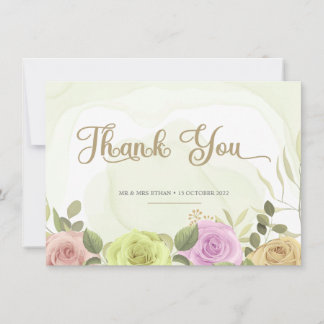 Soft Floral Wedding Invitation Thank You Card